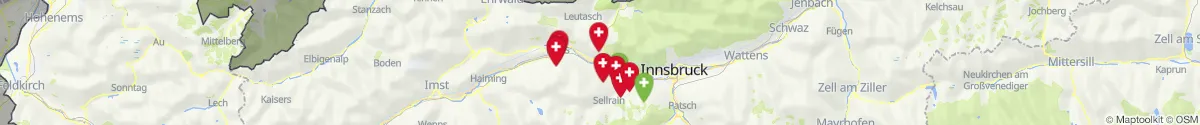 Map view for Pharmacies emergency services nearby Hatting (Innsbruck  (Land), Tirol)